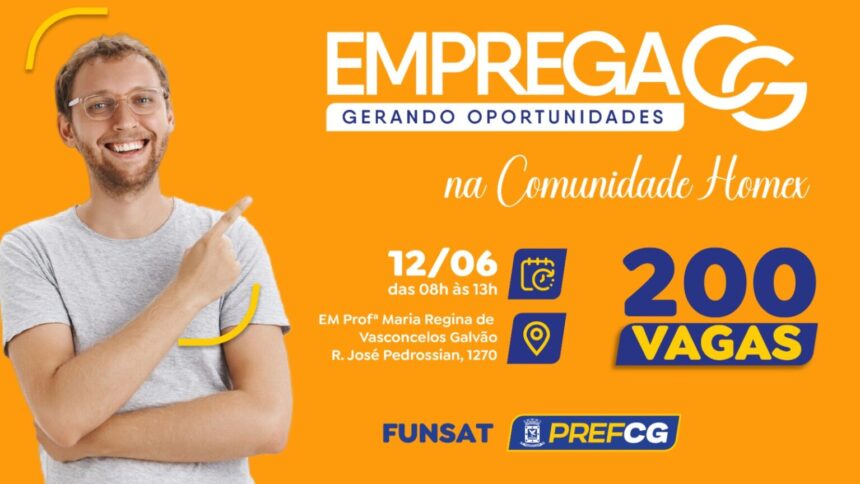 Com oferta de 200 vagas em diversas áreas e funções, Emprega CG no Seu Bairro chega à Comunidade Homex