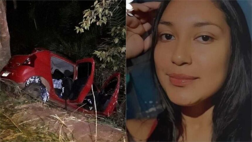 Mulher morre em acidente com carro que saiu da pista e bateu em árvore, na MS-339