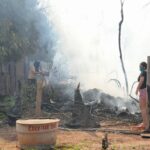 Ação rápida para socorrer moradores da Aldeia Água Bonita atingidos pelo fogo, na Capital