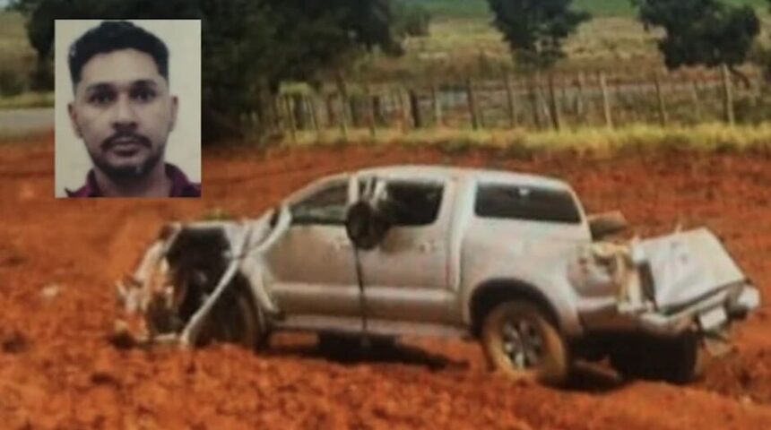 Homem morreu ao capotar caminhonete logo após trocar o pneu em Anastácio