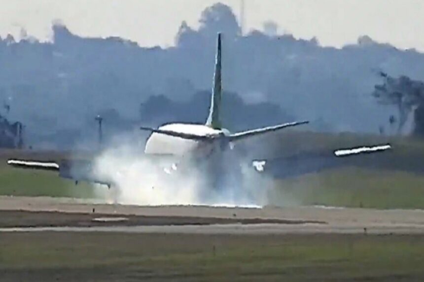 Avião pousando do Aeroporto de Viracopos em Campinas (SP). (Foto: Reprodução)