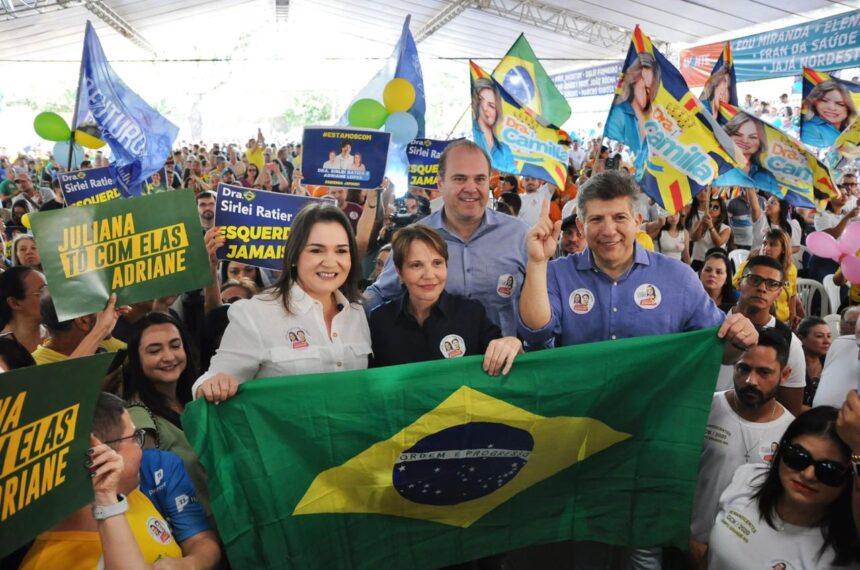 Com Tereza Cristina ao lado, Adriane agora é oficialmente candidata à prefeita de CG