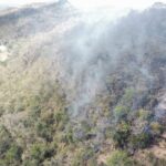 Incêndio na Fazenda Morro do Mano, em Primavera do Leste, dia 2 de agosto. (Foto: Ruan Gabriel/ TVCA)