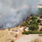 Incêndio florestal em Tangará da Serra, a 242 km de Cuiabá. (Foto: TVCA)