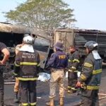 foto do acidente entre carretas na 060 em bela vista duas mortes