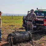 Objeto cilíndrico com capacidade de armazenar água ou gás caiu em fazenda de Naviraí