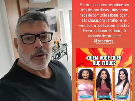 Alexandre Frota rasga o verbo sobre peoas na roça de A Fazenda: “Não sabem jogar”