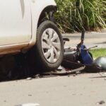 Acidente que terminou com morte de mulher e prisão de servidor do governo aconteceu na rua Antônio Maria Coelho com a rua Bahia, em Campo Grande (Foto: Magno Lemes)