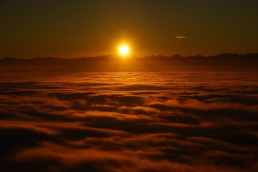 tempo, clima, por nascer do sol