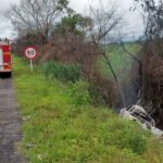 Caminhonete destruída e queimada às margens da BR-262; criança de 8 anos morreu em acidente (Foto: Divulgação)