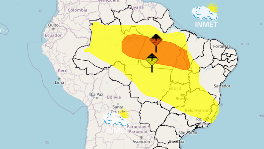 alerta do Inmet para chuva intensa